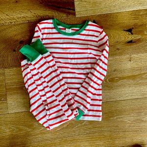 Mini Boden red and white striped Holiday pj set